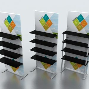 Self Standing Banner Stand with Shelves (OMAC-654)
